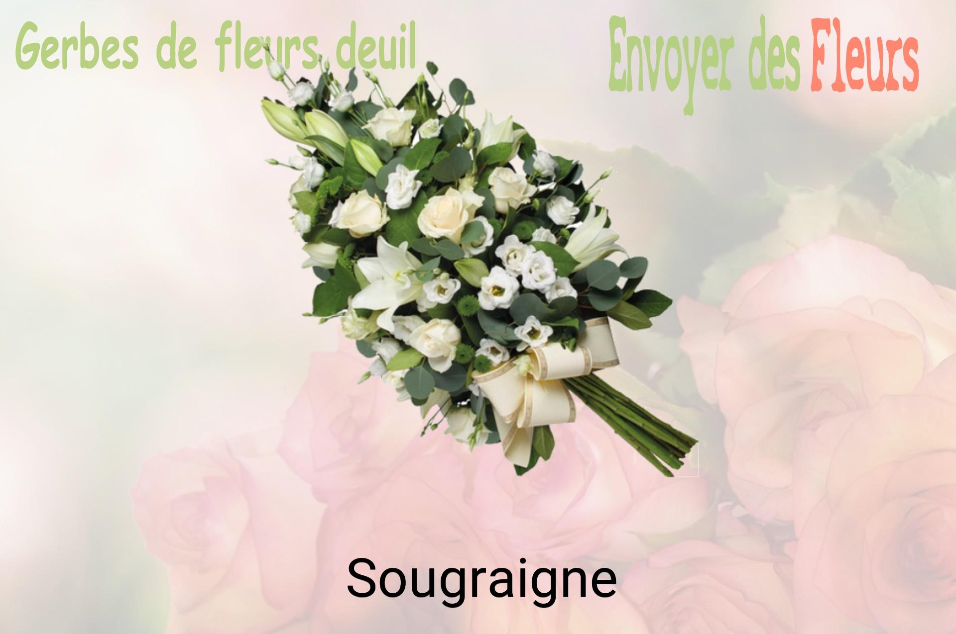 Gerbe de fleurs de deuil livrée à Sougraigne